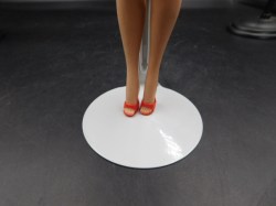 blonde barbie bubble red suit heels a